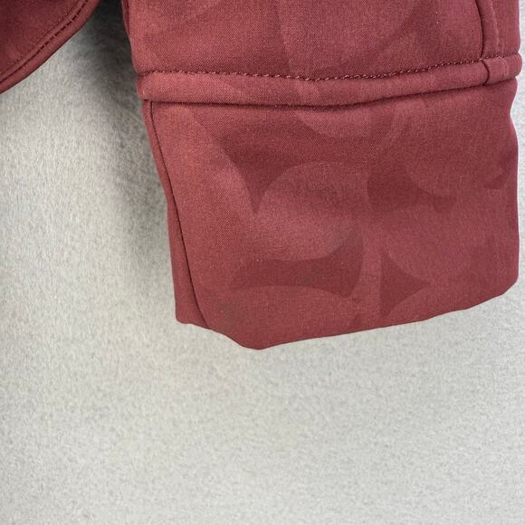 Patagonia Softshell Jacket Women's M Maroon Leaf Patterned Fleece Lined Outdoor - Picture 8 of 10